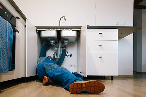 Professional Emergency Plumber technician working in Viola, IL